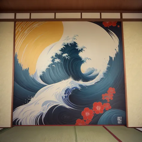 Japanese style wall painting