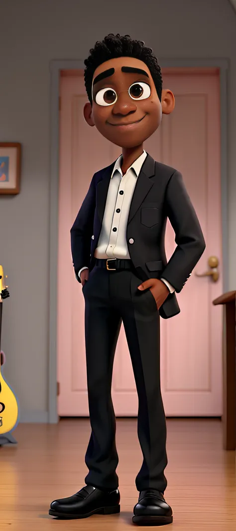 Crie um personagem negro  no estilo Pixar da Disney