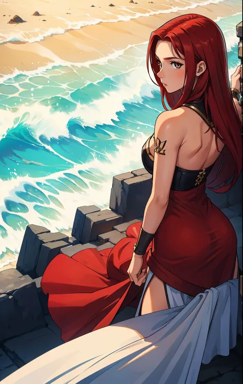 Erza Scarlet is one of the main characters in the series. The young woman with scarlet hair and brown eyes is described as an amazing woman, very strict and who does not admit when others make mistakes. Shes a slender, head up, pele molhada, high resolutio...