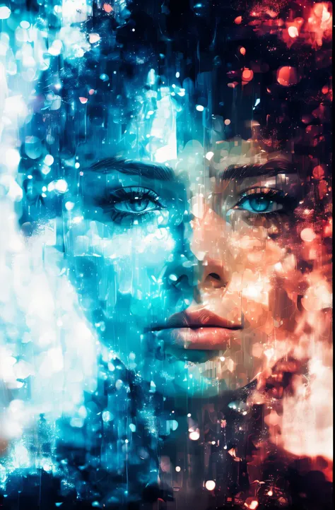 Digital Art by Anna Füssli， Trending on Pexels， number art，（（ double exposure portrait， double exposure effect）），(Best quality,4K,8K,A high resolution,tmasterpiece:1.2), (actual,realistically,realisticlying:1.37).