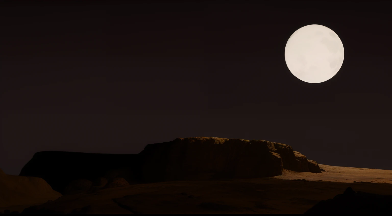 there is a full moon shining over a rocky area, barren moon landscape, Paisagem lunar, paisagem lunar, mars setting, Paisagem da lua, night time render, lua, Jupiter Moon Mars, Noite, lua cheia enterrada na areia, paisagem arenosa da lua branca, Ambiente n...