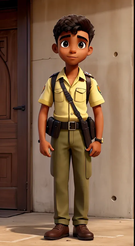 Young brown man from the Brazilian army