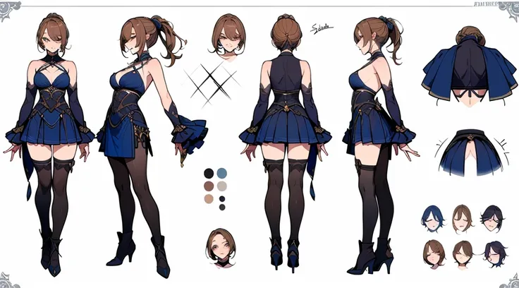 Female original character reference sheet adoptable,