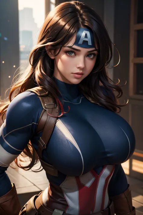 ultra high extremely detailed CG unity 8k wallpaper of a beautiful girl as captain america, perfect lighting,Colorful, Bright_Front_face_Lighting,shiny skin, (masterpiece:1.0),(best_quality:1.0), ultra high res,4K,ultra-detailed, photography, 8K, HDR, high...