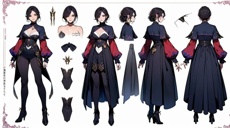 Female original character reference sheet adoptable,