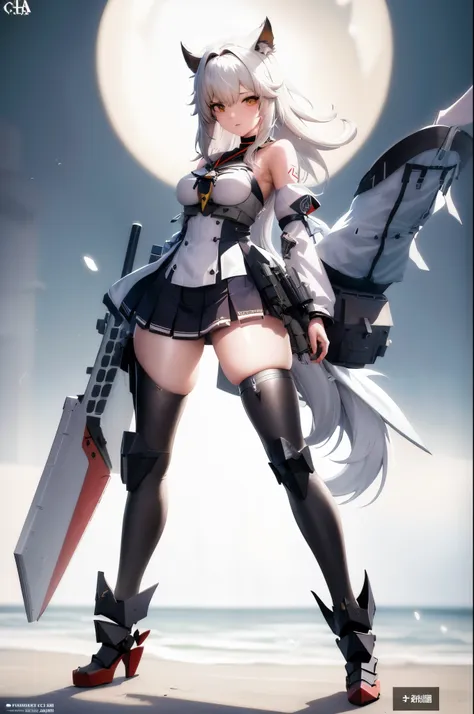 menina anime com espada e armadura na frente de uma lua cheia, badass anime 8 k, kantai collection style, melhor anime 4k konach...