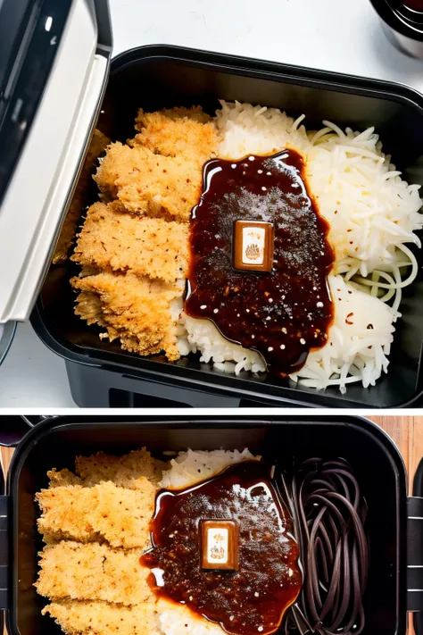 Imagine a power cord inside a container full of tonkatsu sauce.