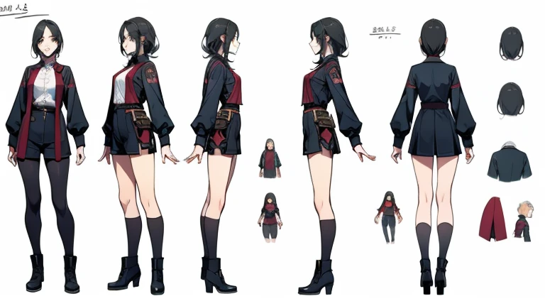 Female original character action reference sheet adoptable,