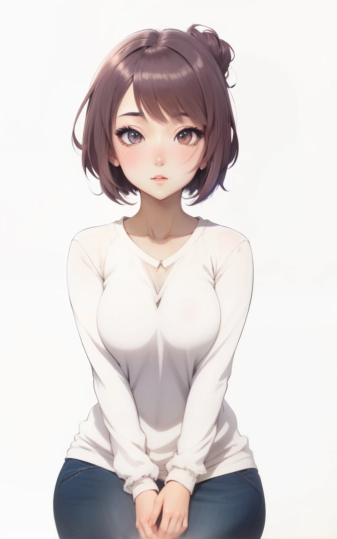 anime girl avec de gros seins posant dans un haut jaune et un jean, séduisante fille d’anime, Ilya Kuvshinov. 4 km, [ Art numérique 4 km ]!!, Style Anime 3D réaliste, Jolie fille d’anime, Artgerme extrêmement détaillé, Oppai, Style anime 4 K, Rendu photo r...