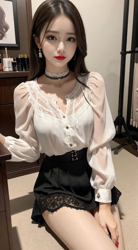 Charming beauties、blouse、tight skirts、Evil Fall、dark、brainwash、Brainwashing device、panthyhose、lacy fabric、beauty legs、a choker、Brainwashing makeup、wining、lipsticks