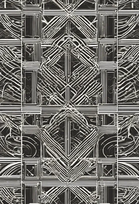 Flat design art deco motif pattern