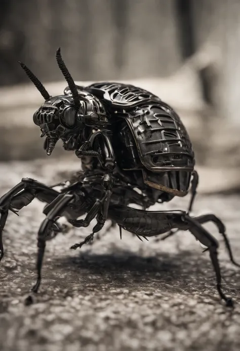 Imagine a chilling and highly detailed mechanical bug designed for a nefarious purpose – a murdering bug. Zoom in on micro-details, capturing the sinister intricacies of its design, from razor-sharp appendages to stealthy mechanisms meant for subterfuge.

...