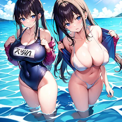 nsfw, large breasts, swim wears