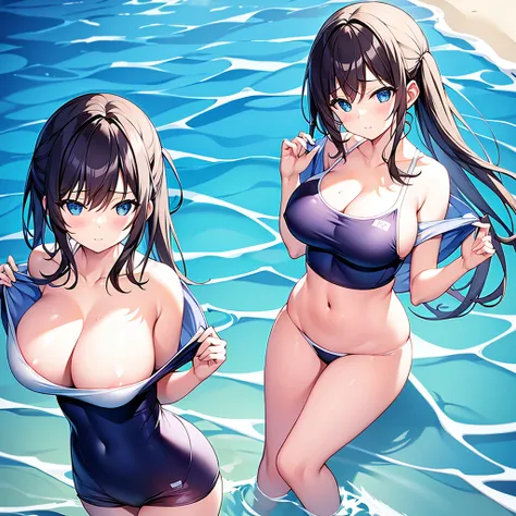 nsfw, large breasts, swim wears