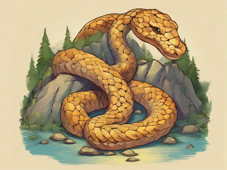 giant snake, mountain, mythology