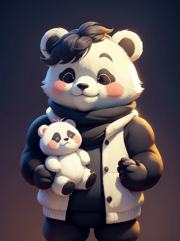 um lindo panda, um urso fofo e um gato lindo.