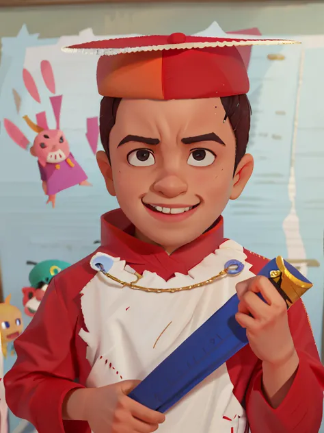 there is a photo of a boy in a graduation cap and gown, Riyahd Cassiem, 4 anos de idade, quatro anos, 5 anos, 2 anos, taken in the early 2020s, artista desconhecido, Foto de formatura, Mohamed Reda, Mohamed Chahin, Reyyan, Potrait