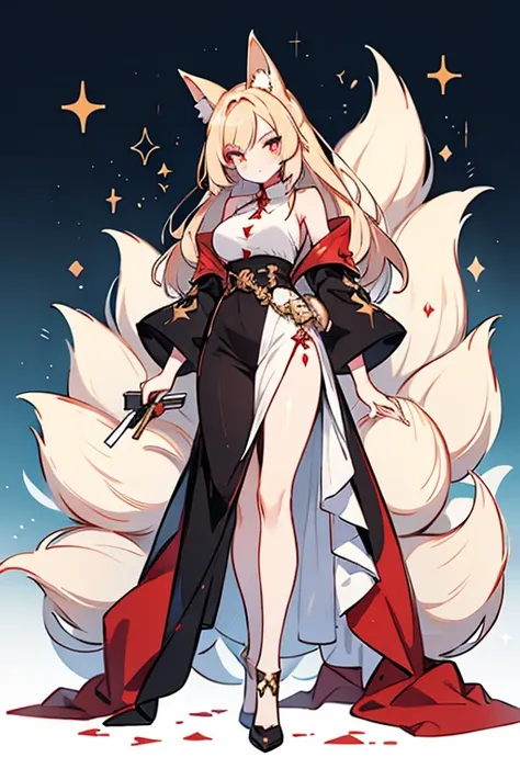 human Ninetales ; glitter; full body; outfit Ninetales inspired