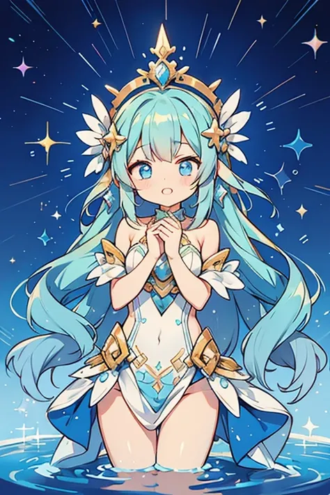 water element goddess; glitter