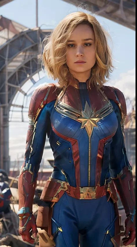 Brie Larson As Captain Marvel, full body suit