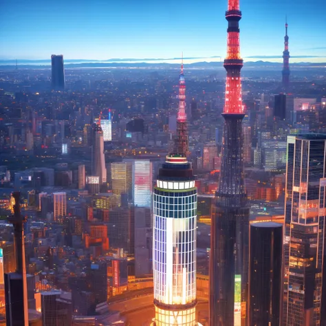 Image of underground idol performing manzai at the top of Tokyo Skytree