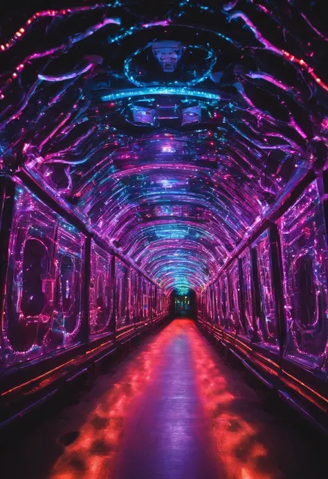 stunning christmas illuminations、Glowing lighting、illuminated tunnel