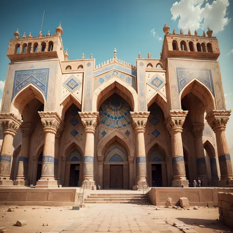 An Islamic-style courthouse was built in Egypt during the Umayyad era, with decorations, muqarnas, carving of Qur’anic verses on the walls, and a combination of various materials such as wood with stone and many Islamic decorations. --auto --s2