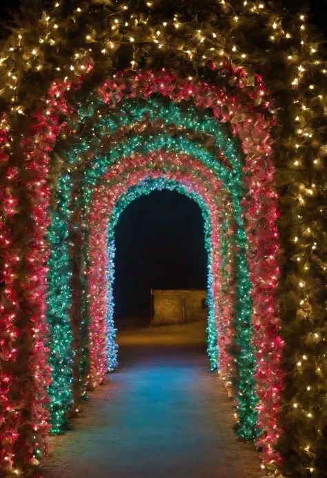 stunning christmas illuminations、Glowing lighting、illuminated tunnel、1,0 million LED lights shine、Seven colored lighting、Seven colored lighting、Seven colored lighting、Illuminated