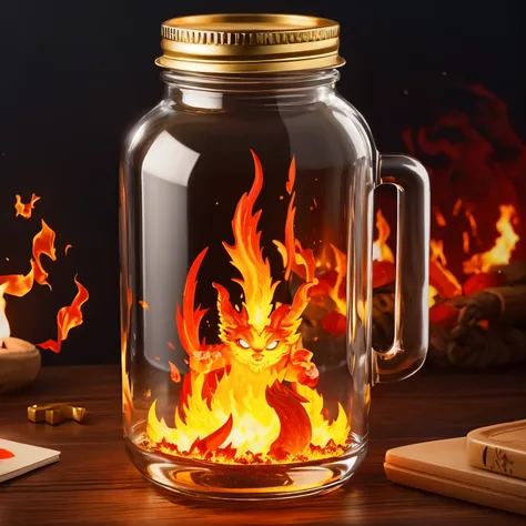 Fire Spirit Trapped in a Magic Jar