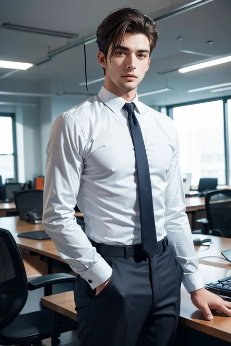 Handsome man，in a office，