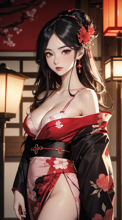 (((8k wallpaper of extremely detailed CG unit, ​masterpiece, 超A high resolution:1.2, top-quality:1.2, masutepiece))), ((extremely beautiful lady, extremely detailed beautiful face, Highly detailed black eyes, Very beautiful body, Top quality real texture s...