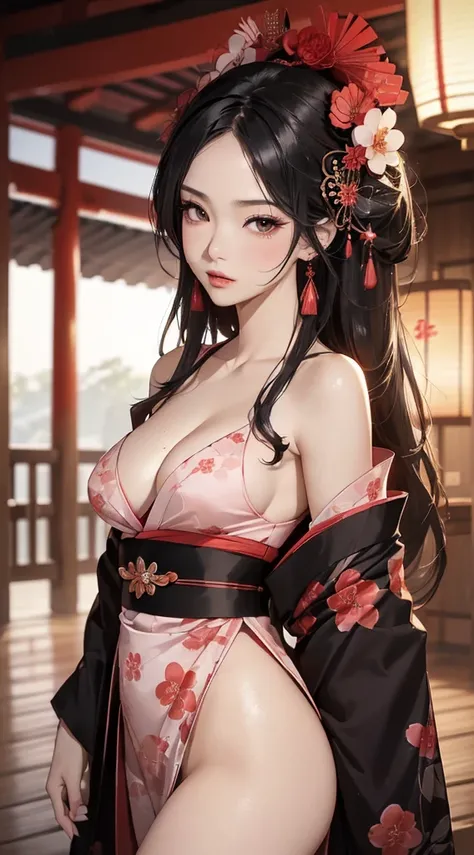 (((8k wallpaper of extremely detailed CG unit, ​masterpiece, 超A high resolution:1.2, top-quality:1.2, masutepiece))), ((extremely beautiful lady, extra detailed face, Highly detailed black eyes, extra detailed body, Top quality real texture skins, A dark-h...