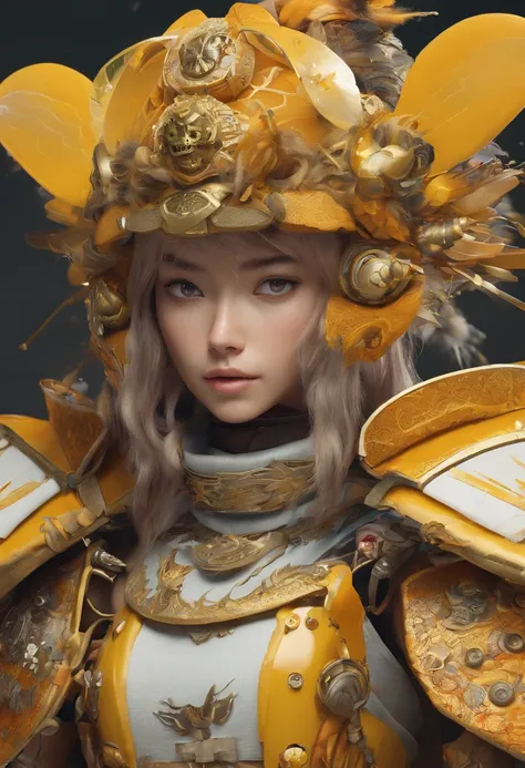 Envision a whimsical scene where a Bumblebee dons the attire of a fearless samurai warrior, embracing the fusion of nature and ancient martial prowess. Dive into extreme micro-details to capture the intricate elements of this imaginative character.

Highli...