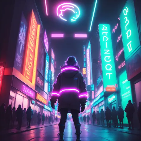 Neon lights futuristic