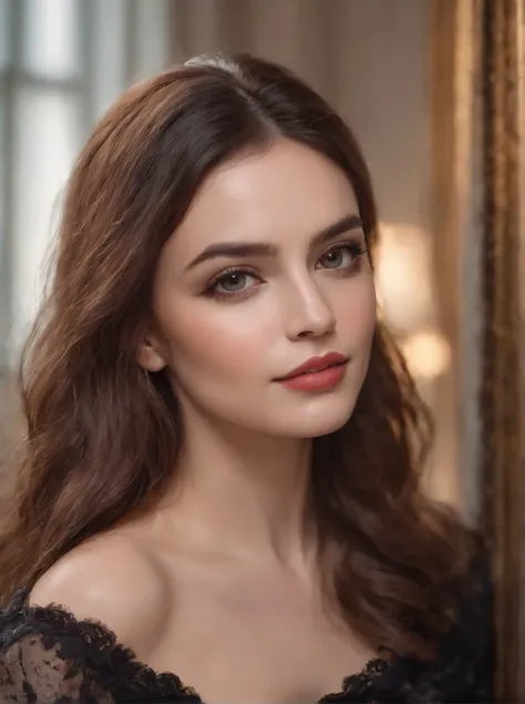 Young beautiful woman, long hair, elegant, too beautiful, A fervently fanatical digital persona, the zealous virtual influencer shines through the canvas with garish enthusiasm: gothic makeup radiates from her artificial skin, contrasting against the uncan...