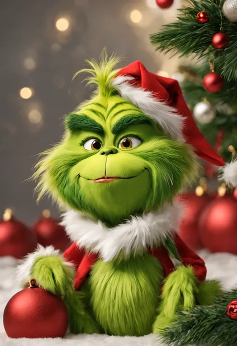 Grinch,Fluffy bristles,cute little,,​masterpiece