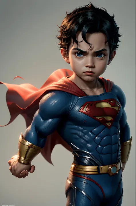 (cbzbb:1.25), portrait of the cutest illustration of Superman, artstation, CGI_Animation, highly detailed, sharp focus, miniature art,