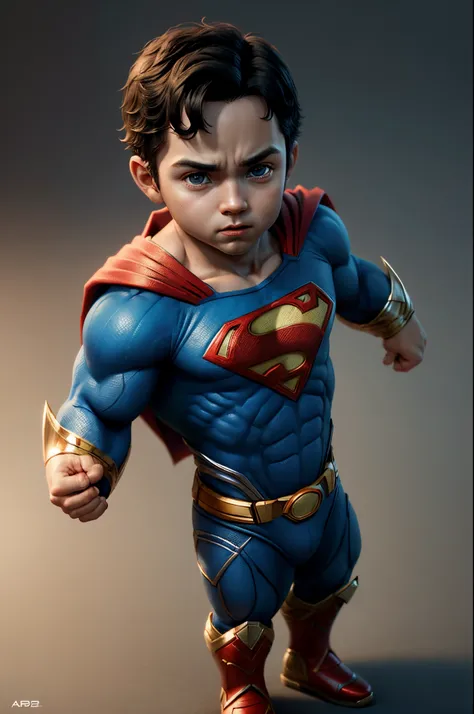 (cbzbb:1.25), portrait of the cutest illustration of Superman, artstation, CGI_Animation, highly detailed, sharp focus, miniature art,