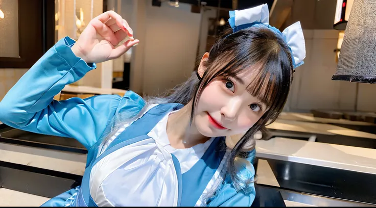 18 year old waitress whose light blue costume is too cute