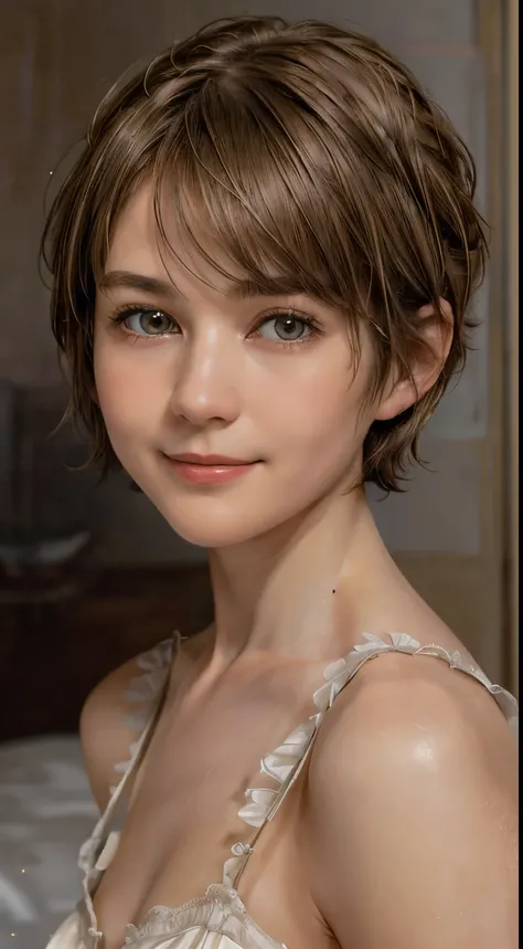 102
(a 20 yo woman,is standing), (A hyper-realistic), (high-level image quality), ((beautiful hairstyle 46)), ((short-hair:1.46)), (Gentle smile), (Keep your mouth shut), (trompe loeil), ((trickart))