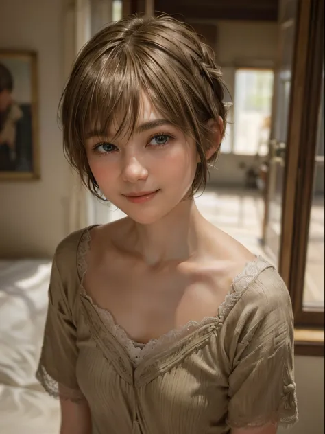 102
(a 20 yo woman,is standing), (A hyper-realistic), (high-level image quality), ((beautiful hairstyle 46)), ((short-hair:1.46)), (Gentle smile), (Keep your mouth shut), (trompe loeil), ((trickart))