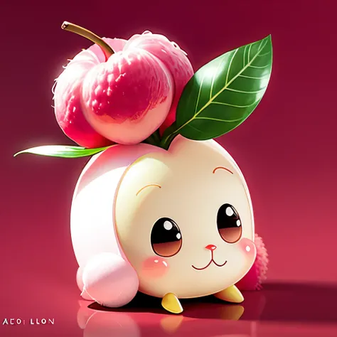 Lychee cartoon image，Graphic design，Pale，adolable