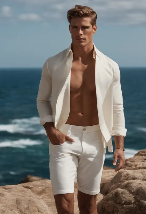 A photo of Nicholas Goldberg standing on the edge of a cliff overlooking a raging sea.,original,Nicholas looks like the actor and celebrity Tom Glynn-Carney.

Gender: Male

Physical Attributes:
Nicholas possesses a well-maintained physique, distinguished b...