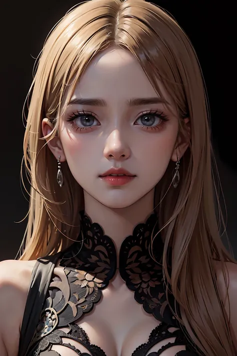 Beautiful detailed eyes, Beautiful detailed lips, extra detailed face, long eyelashes, Oil Painting, dark and intense atmosphere, Dramatic Lighting, Vibrant colors, Expressive emotions, Intricate details, Elements of surrealism.