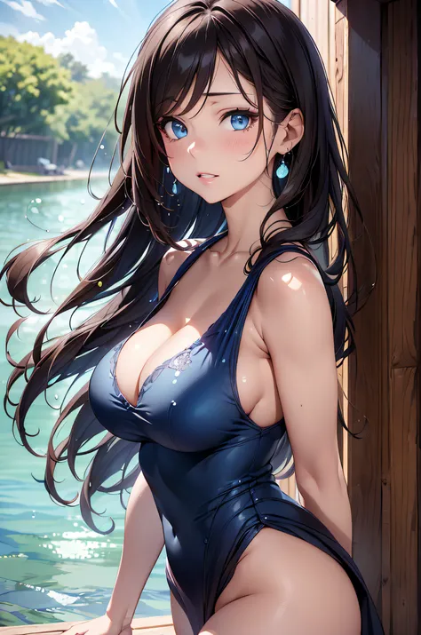 (Best Quality,4K,8K,hight resolution,masutepiece:1.2),Ultra-detailed,(Realistic,Photorealistic,Photorealsitic:1.37),Female, 20 years old,Eyes and faces with detailed,Long Wave Hair、dark brown hair、maid costume、long eyelashes,Beautiful detailed lips,Soft pa...