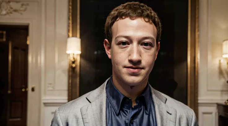 Mark Zuckerbergs billions of dollars, oil painting, detailed portrait of Mark Zuckerberg, billionaire characteristics, intense gaze, confident smile, tailored suit, luxurious background, professional lighting, vivid colors, high-res, ultra-detailed, sharp ...