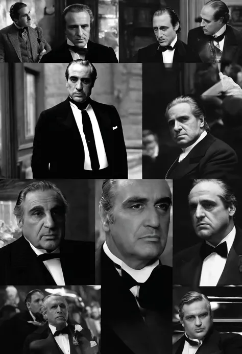 A black and white photo of Don Vito Corleone standing at the entrance of an Italian bakery,The Godfather,Don Vito Corleone has a distinctive and memorable appearance that adds to his powerful presence.
1. Bald Head: Don Vito Corleone is depicted as having ...