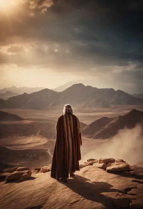 The Ten Commandments of Moses、moses tablet、Moses standing on top of Mount Sinai