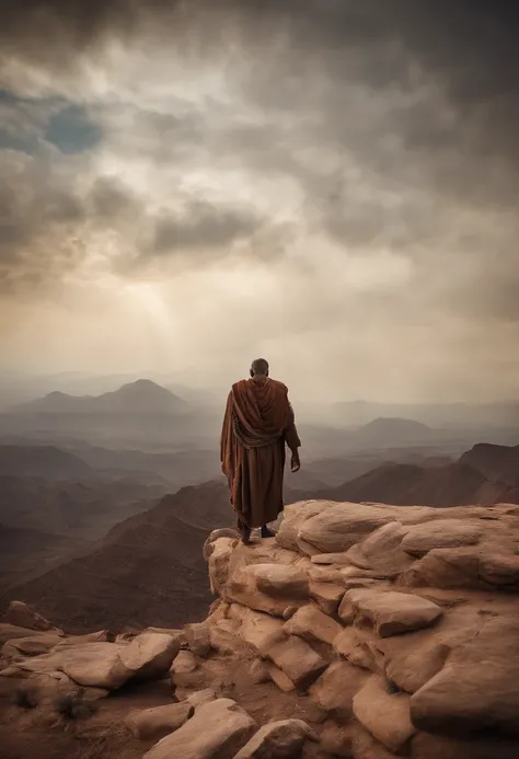 The Ten Commandments of Moses、moses tablet、Moses standing on top of Mount Sinai