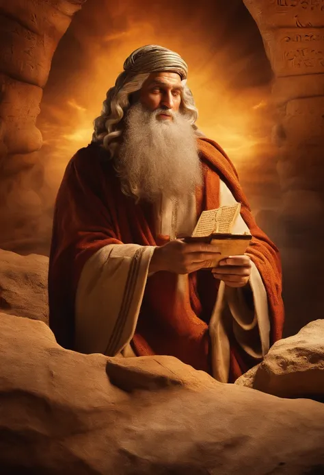 The Ten Commandments of Moses、moses tablet、god&#39;fingers carve letters、on the tablets of moses